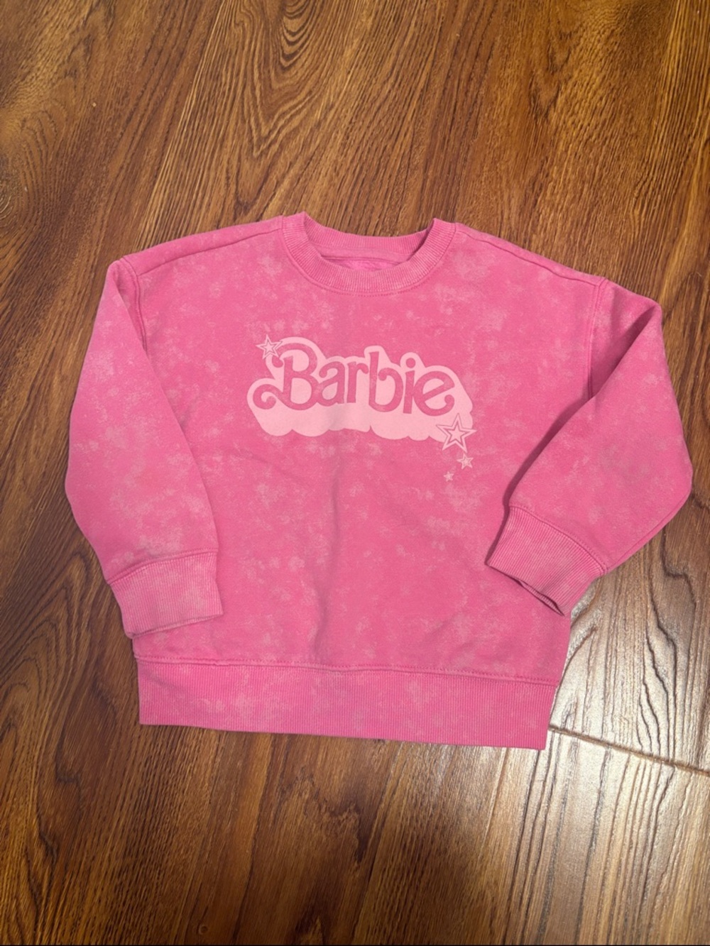 Barbie Pink Tie-Dye Crew Sweatshirt with Logo